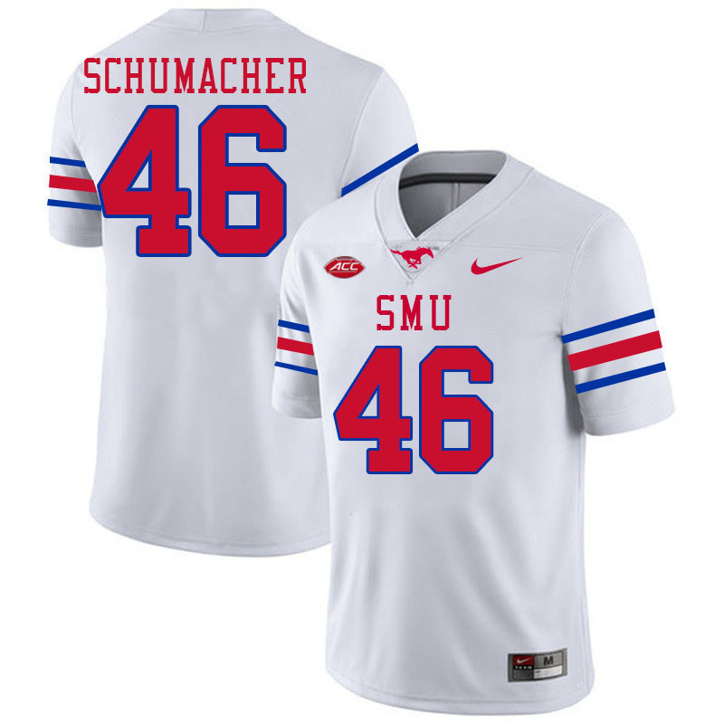 SMU Mustangs #46 Markus Schumacher College Football Jerseys Stitched Sale-White
